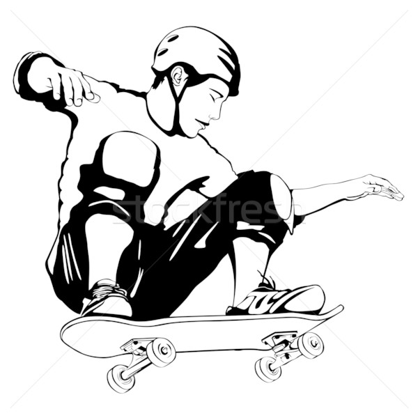 600x600 Skateboarder Drawing Free Download