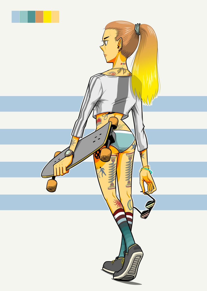 854x1200 Nidan Illustration On Twitter Skater