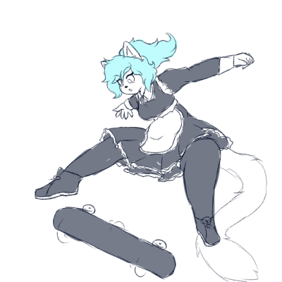 400x400 Skateboarding Maid Tumblr