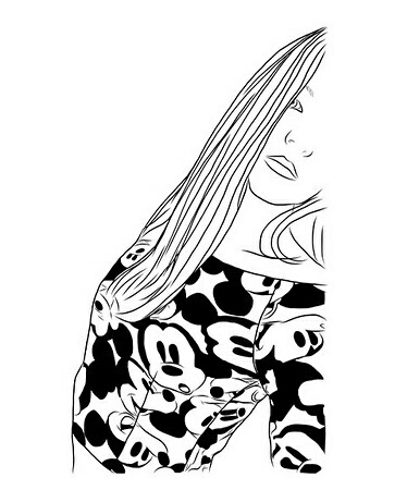 374x450 Tumblr Chicas Dibujos Outline Shared