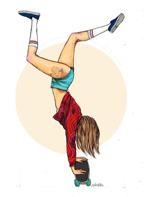 500x683 Tumblr Skater Girl Drawing