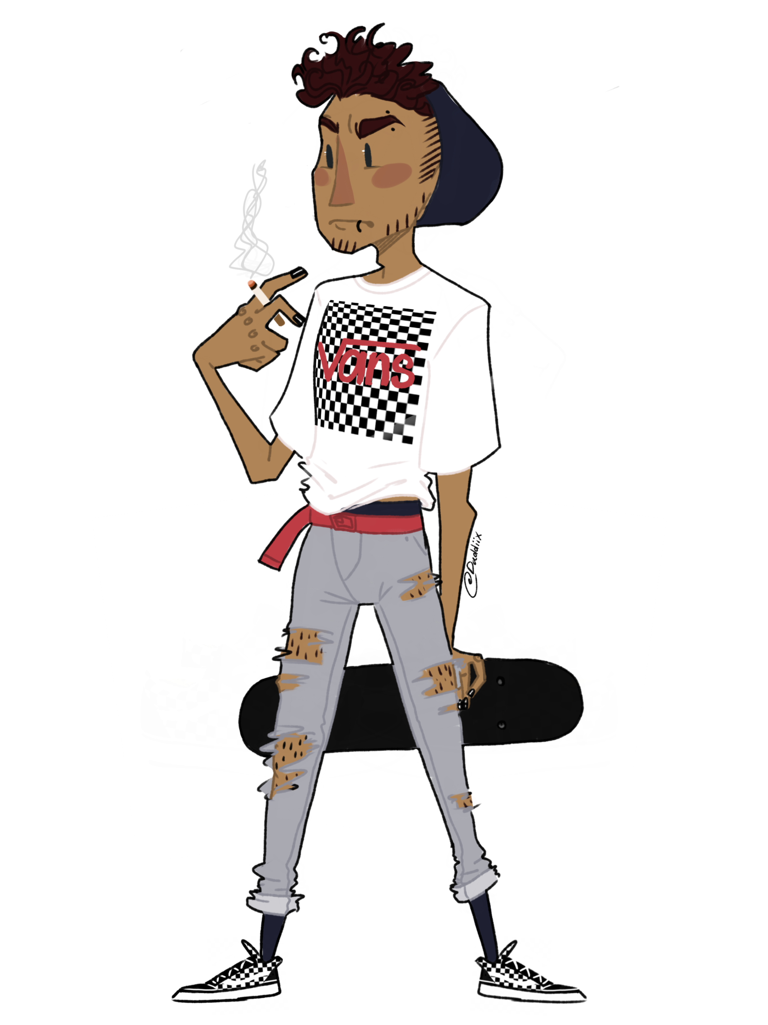 2448x3264 Drawing Art Skater Boy Vans Freetoedit