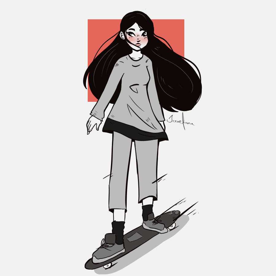 Skater Girl Drawing | Free download on ClipArtMag