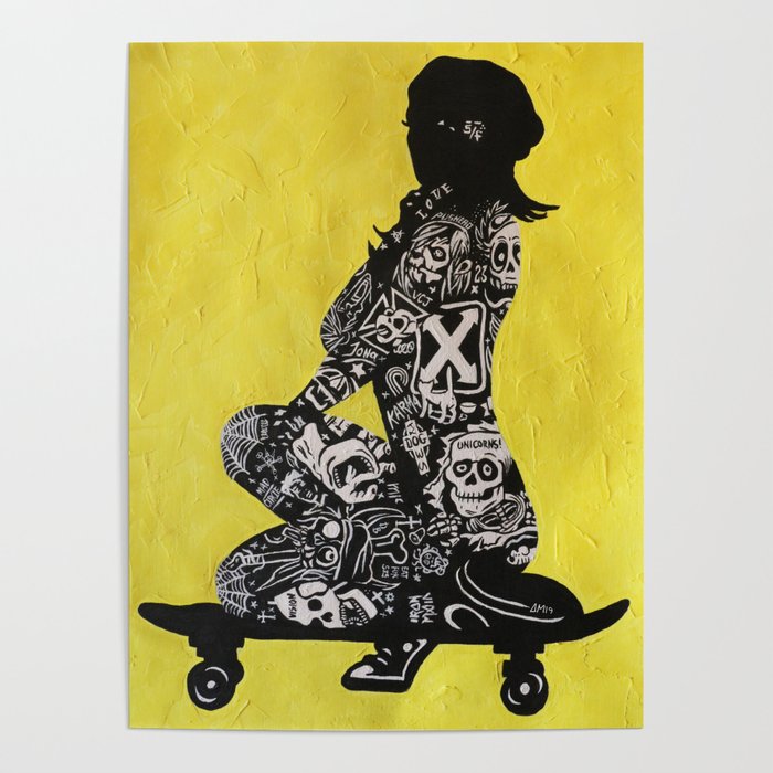 700x700 Tattooed Skater Girl Poster