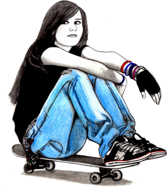 581x662 Anime Skater Girl