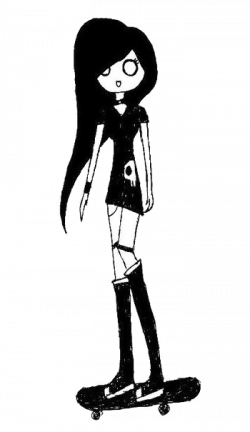 250x432 Chick Drawing Skateboard, Picture