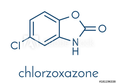 500x359 Chlorzoxazone Muscle Relaxant Drug Molecule Skeletal Formula