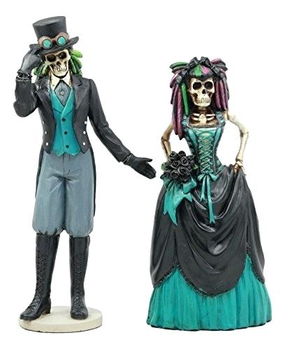 408x500 Bride And Groom Skeleton Love Never Dies Wedding Couple Statue