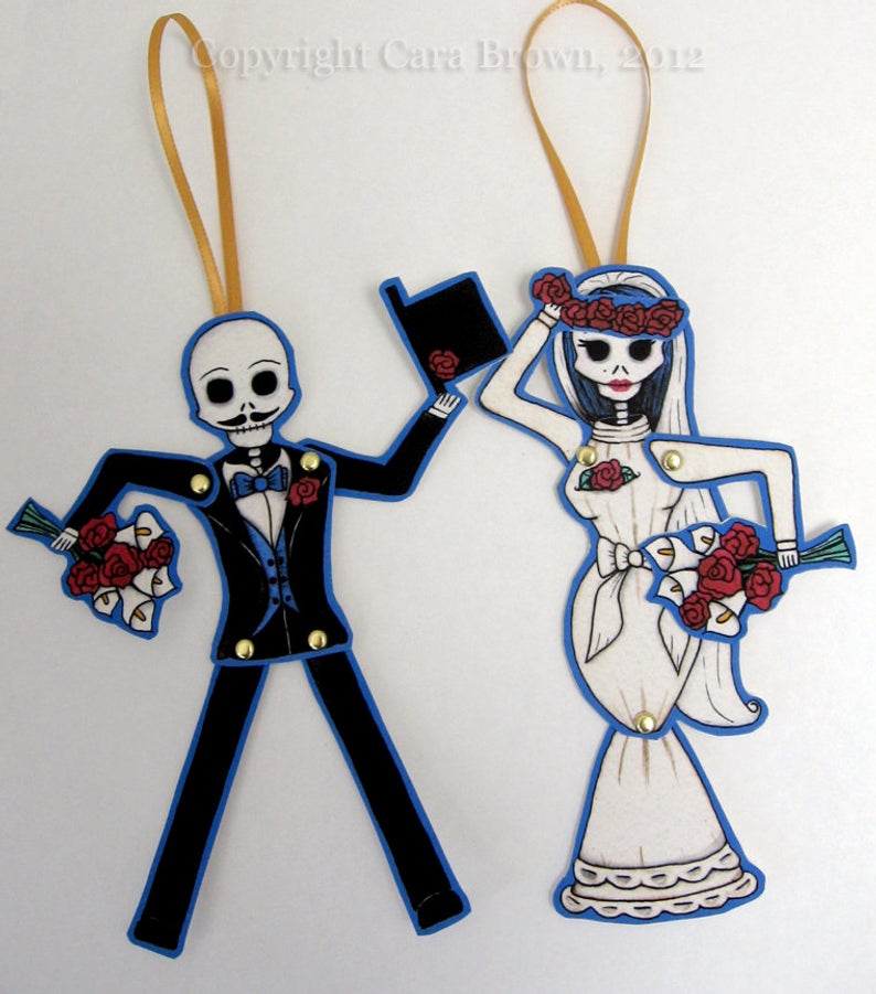 794x901 Day Of The Dead Bride And Groom Paper Doll Download Wedding Etsy