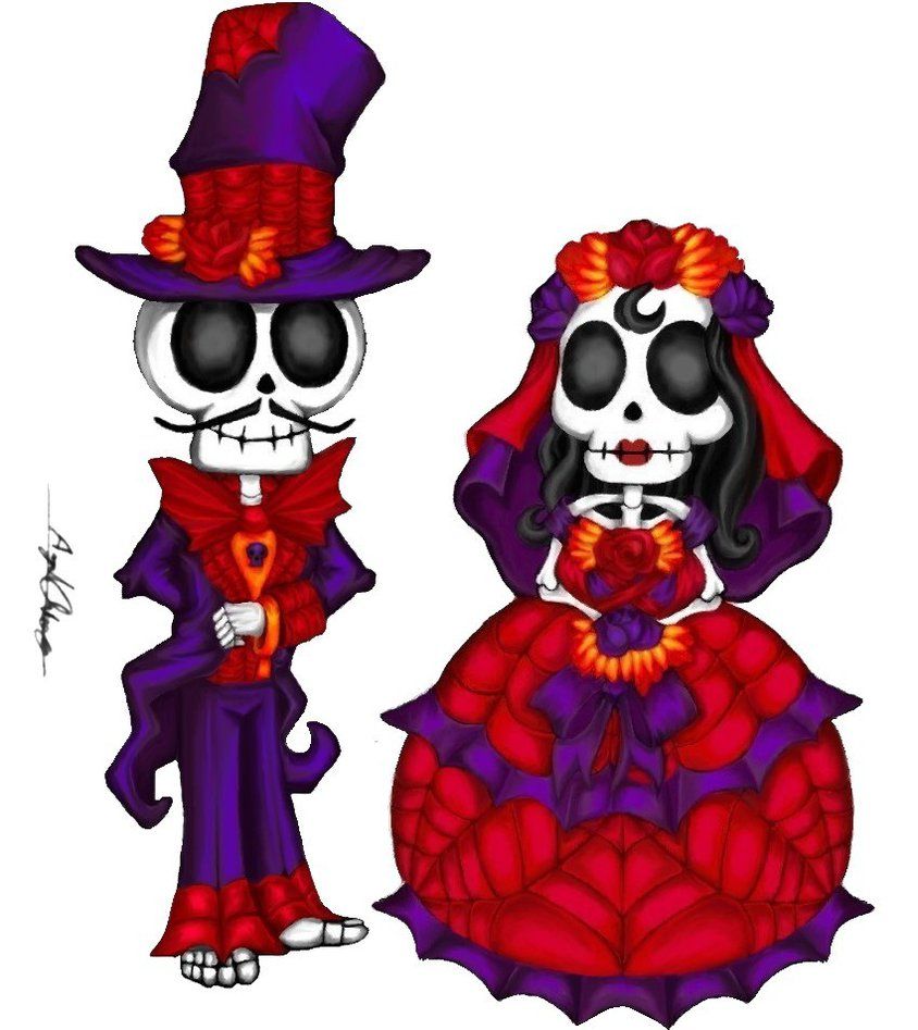 844x947 Dia Del Los Muertos Bride And Groom