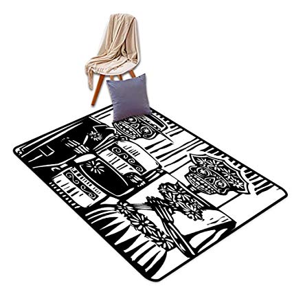 425x425 Entrance Door Mat Day Of The Dead Woodcut Style