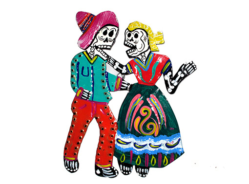510x378 Tin Skeletons, Day Of The Dead Wall Art From The Viva Oaxaca Folk