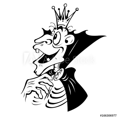 500x500 Fantastic Cartoon Monster Skeleton Isolated On White Background