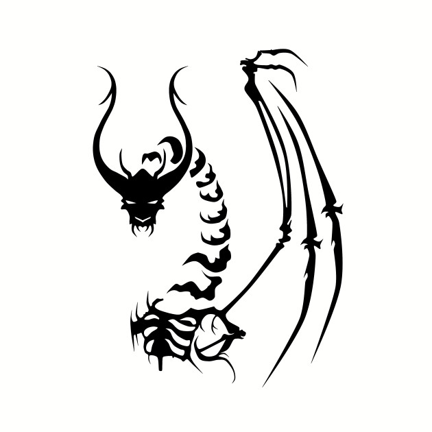 630x630 Black Tribal Skeletal Dragon