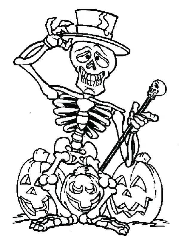 600x801 Halloween Skeleton Printable Skeleton Coloring Pages Free