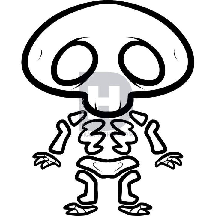 720x720 How To Draw A Skeleton For Kids, Step