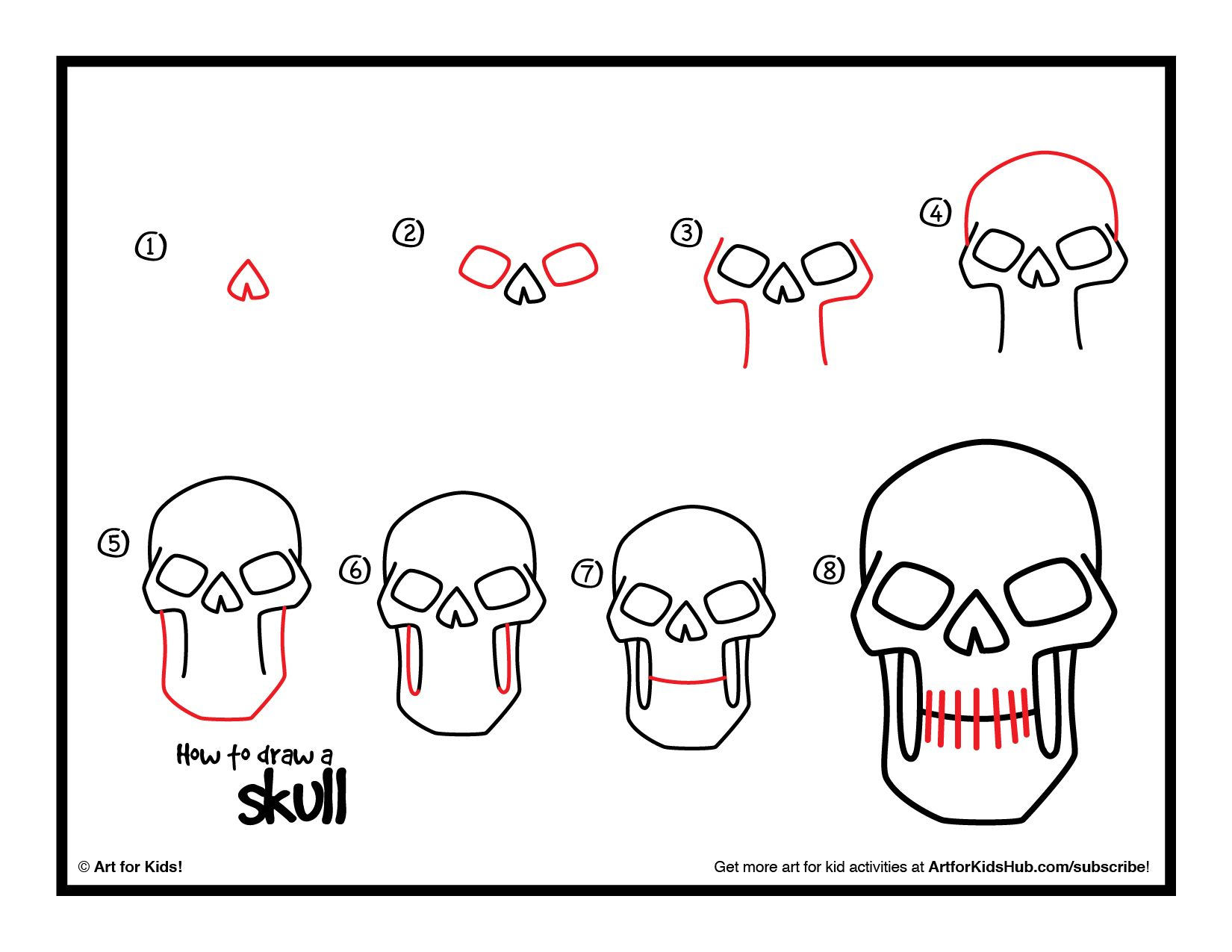 1650x1275 How To Draw A Skeleton Head Step