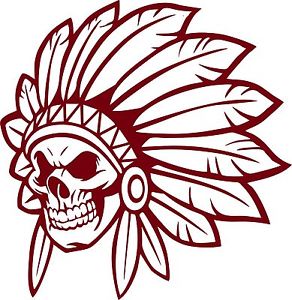 292x300 Native Indian Skull Face Skeleton Headdress Car Truck Window Vinyl