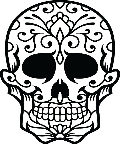 458x550 Sugar Skull Face Portrait Skeleton Day Of The Dead Mexican Dia De