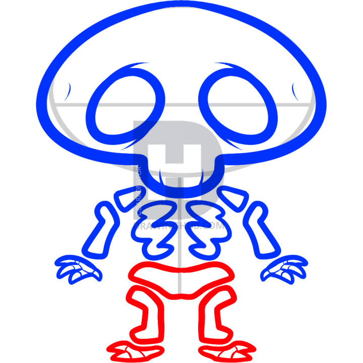 720x720 How To Draw A Skeleton For Kids, Step