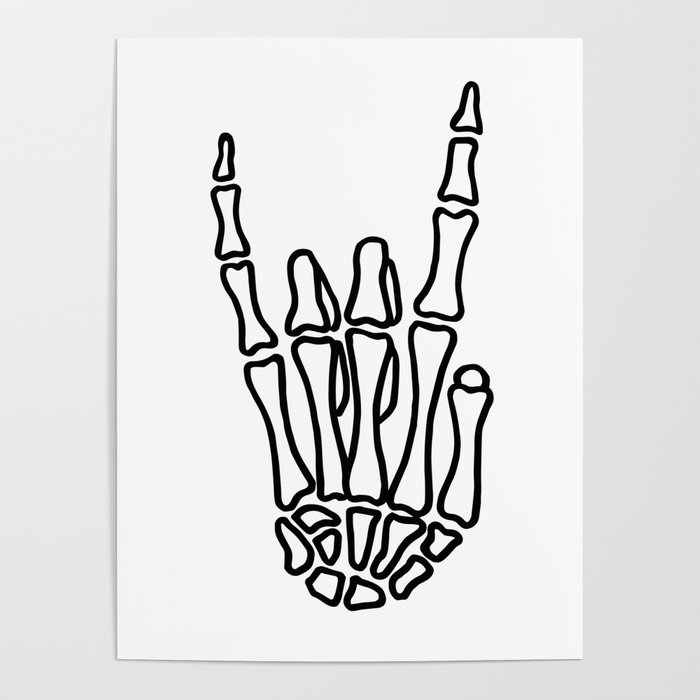 700x700 Heavy Metal Skeleton Hand Poster
