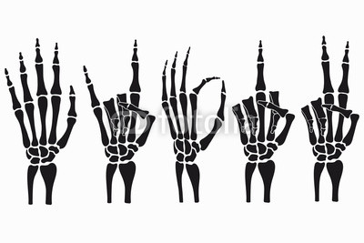 400x267 Skeleton Hand Gestures Set Collection Of Hand Drawn Bones Signs