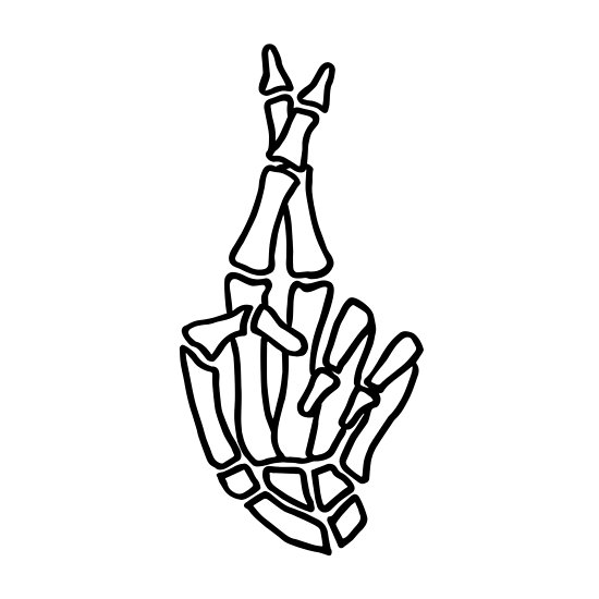 550x550 Skeleton Hand With Crossed Fingers Posters