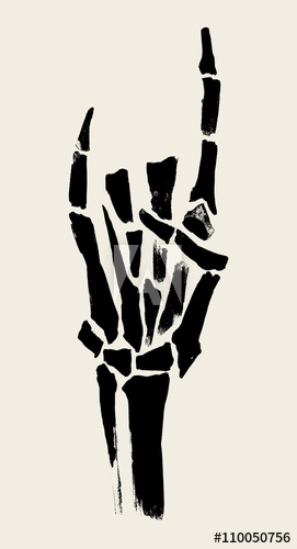 271x500 Skeleton Hands Illustration For Printing On Posters, T Shirts