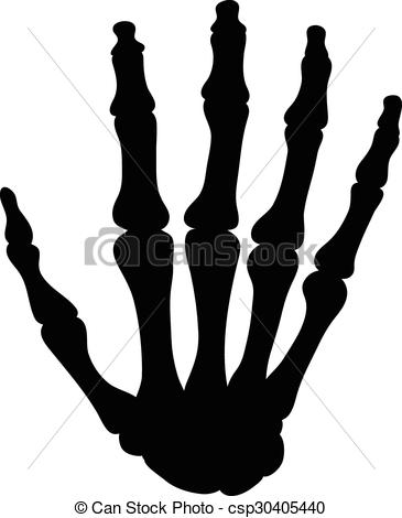 365x470 Black Silhouette Of The Bones Of The Hand Isolated On White