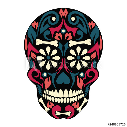 500x500 Holy Death, Day Of The Dead, Mexican Sugar Skull, Day Of The Dead