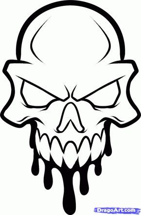 290x441 How To Draw A Skull Head, Skull Head Tattoo, Step
