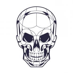 300x300 Human Skull With Golden Crown Skeleton Head Vector Clipart