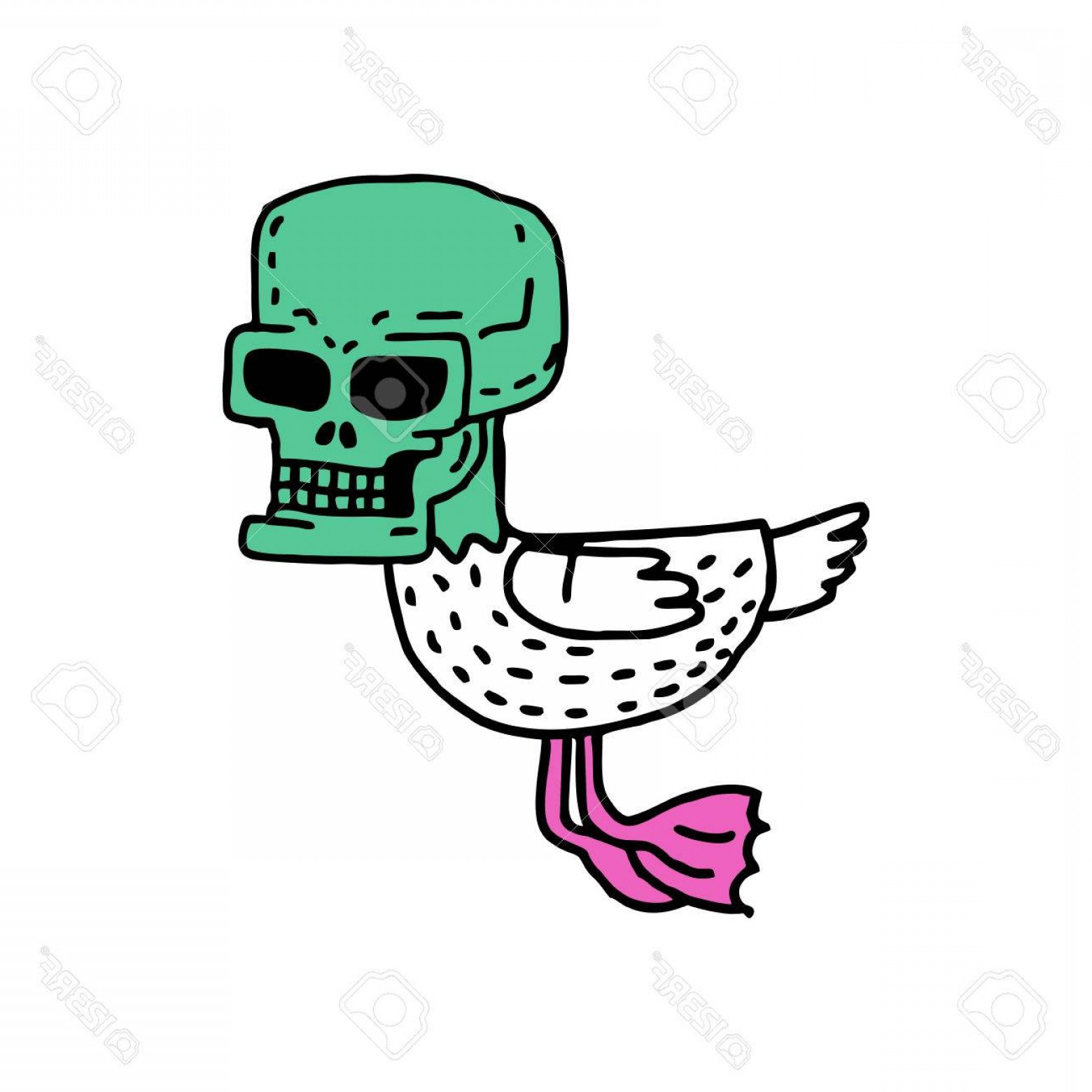 1560x1560 Photostock Vector Dead Duck Drawing Drake With Skull Cartoon Style