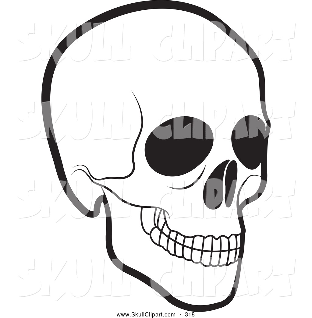 1024x1044 Vector Clip Art Of A Scary Black And White Human Skull