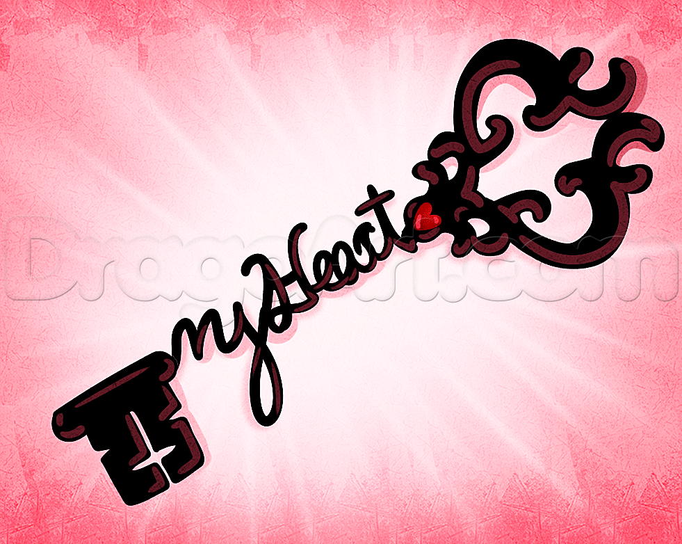 981x782 How To Draw A Key Tattoo, Step