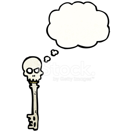 440x440 Spooky Skeleton Key Cartoon Stock Vector