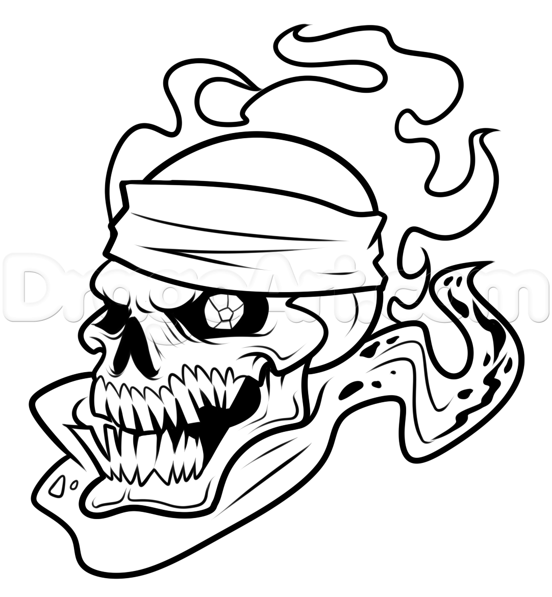 1082x1171 Drawing A Pirate Skull, Step