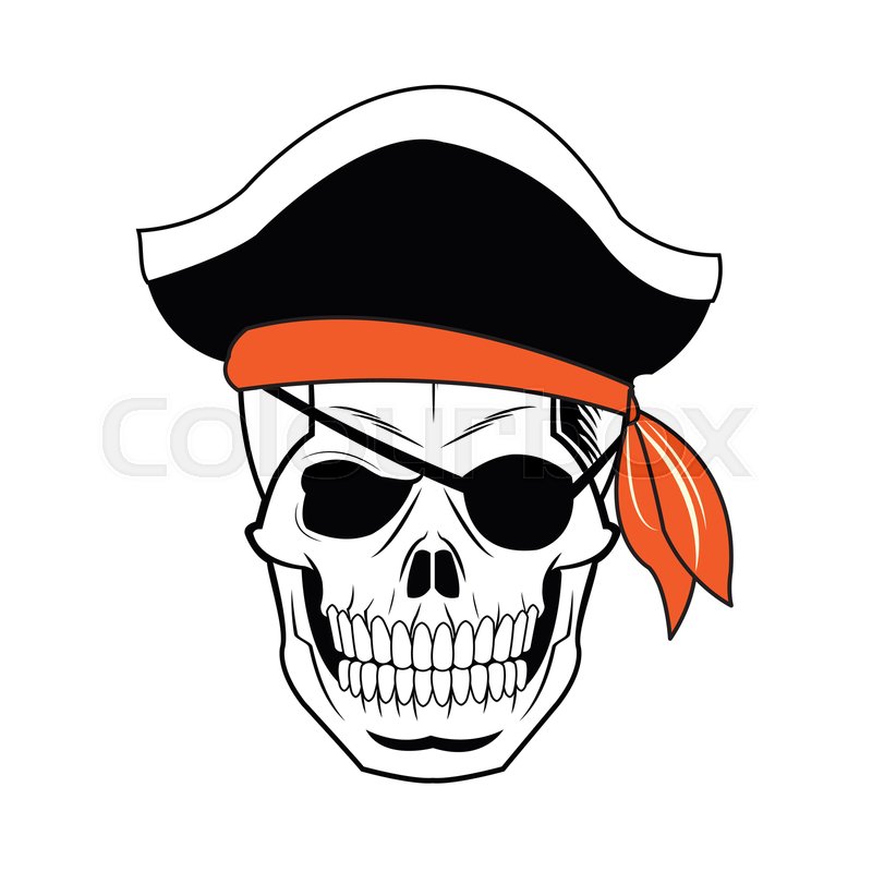 800x800 Pirate Skull Wearing A Pirate Captains Stock Vector Colourbox