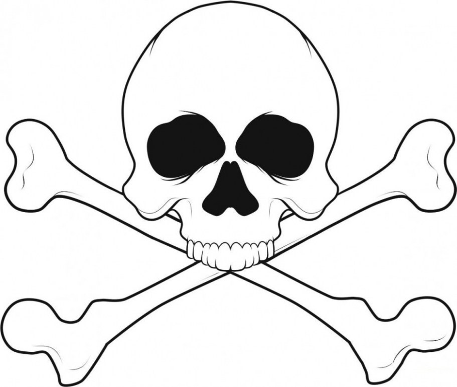 911x770 Popular Pirate Skeleton Coloring Pages Plus Free Free Skull Tattoo