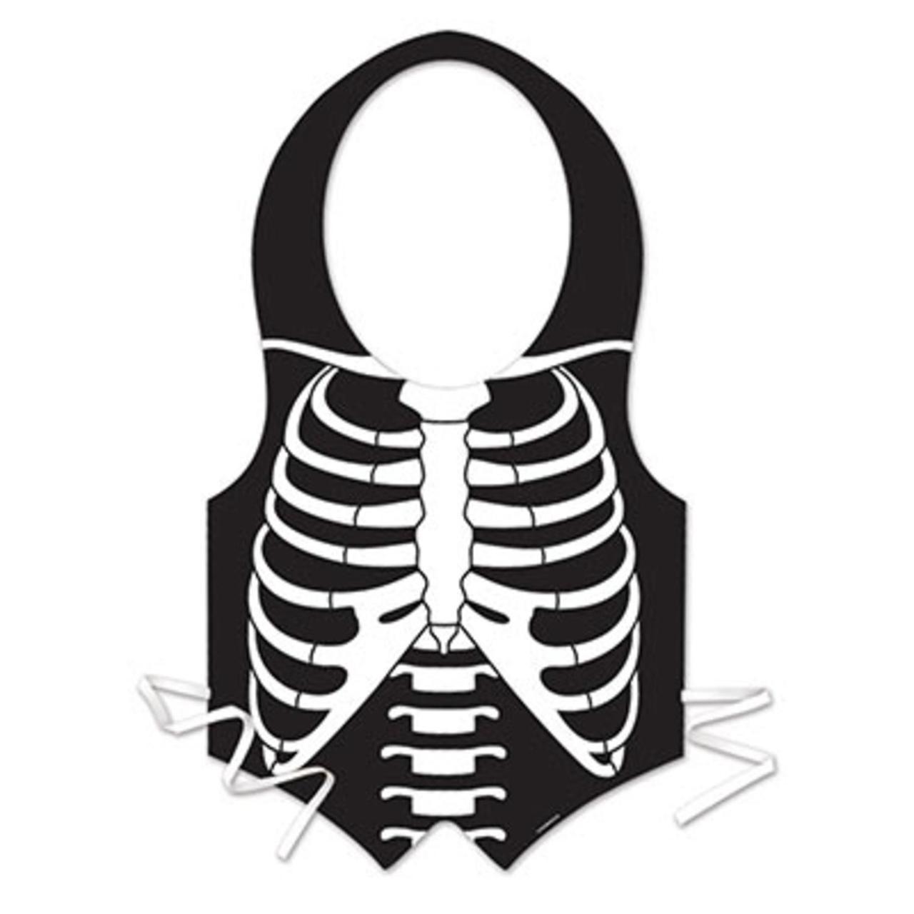 1280x1280 Club Pack Of Black White Skeleton Rib Cage Vest Halloween