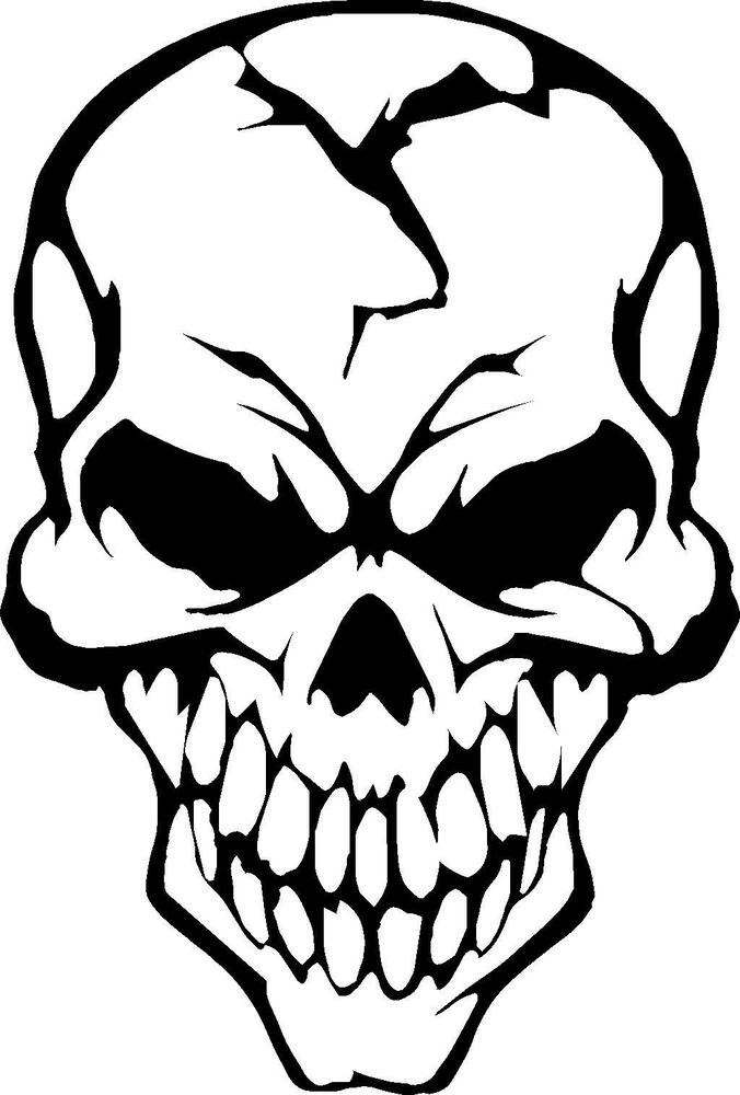676x1000 Skeleton Skull Vinyl Decal Ebay