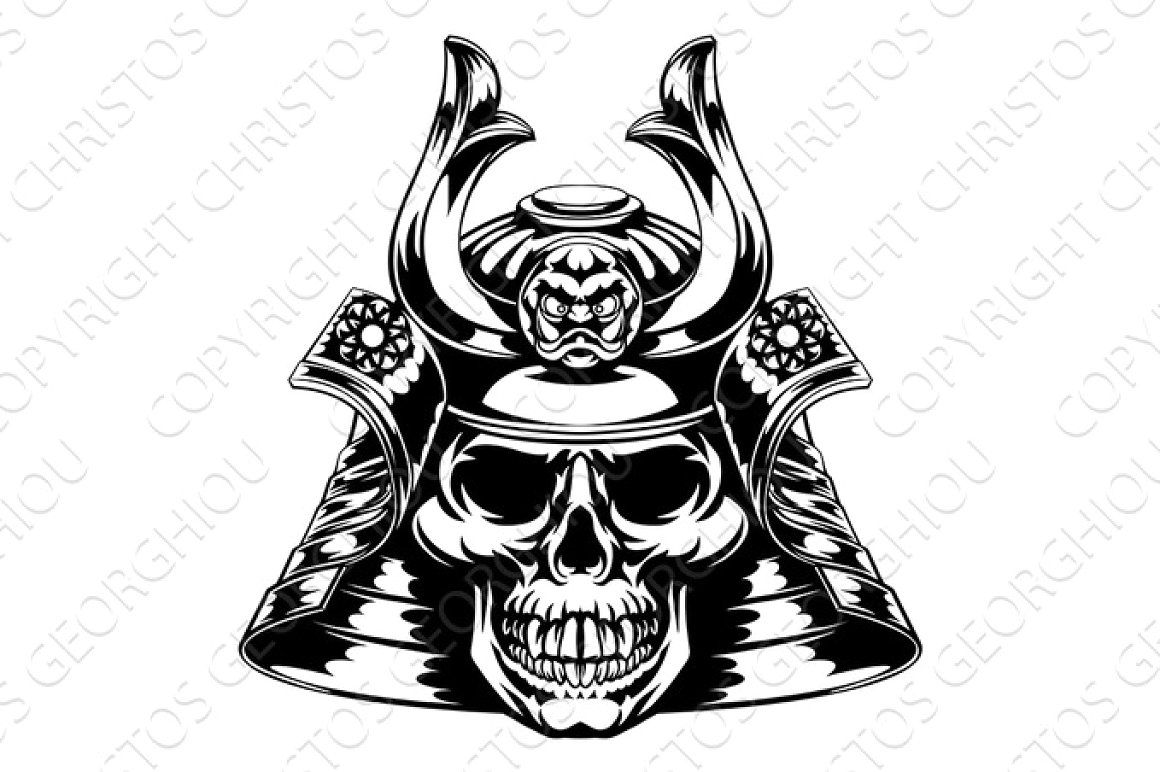 1160x772 skull samurai samurai mask skull helmet japanese vector warrior
