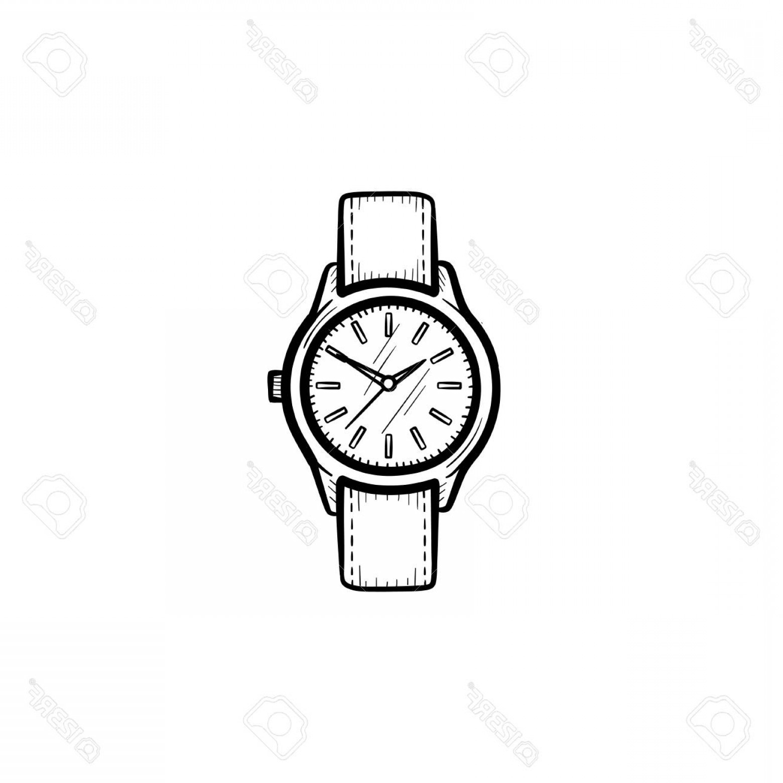 1560x1560 Photostock Vector A Vector Hand Drawn Wrist Watch Outline Doodle