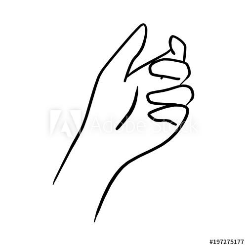 500x500 Drawing Hand Holding Something Transparent Vector Illustration