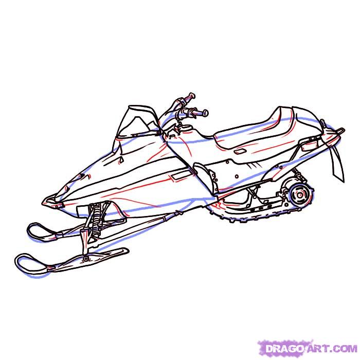 700x700 Step How To Draw A Snowmobile