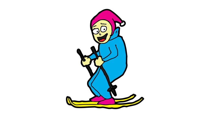 852x480 Kids Drawing White Screen With Theme Of Ski Sports