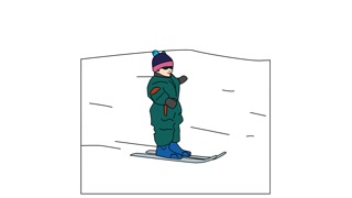 320x180 Animated Drawing Of Young Child Learning To Snow Ski Motion