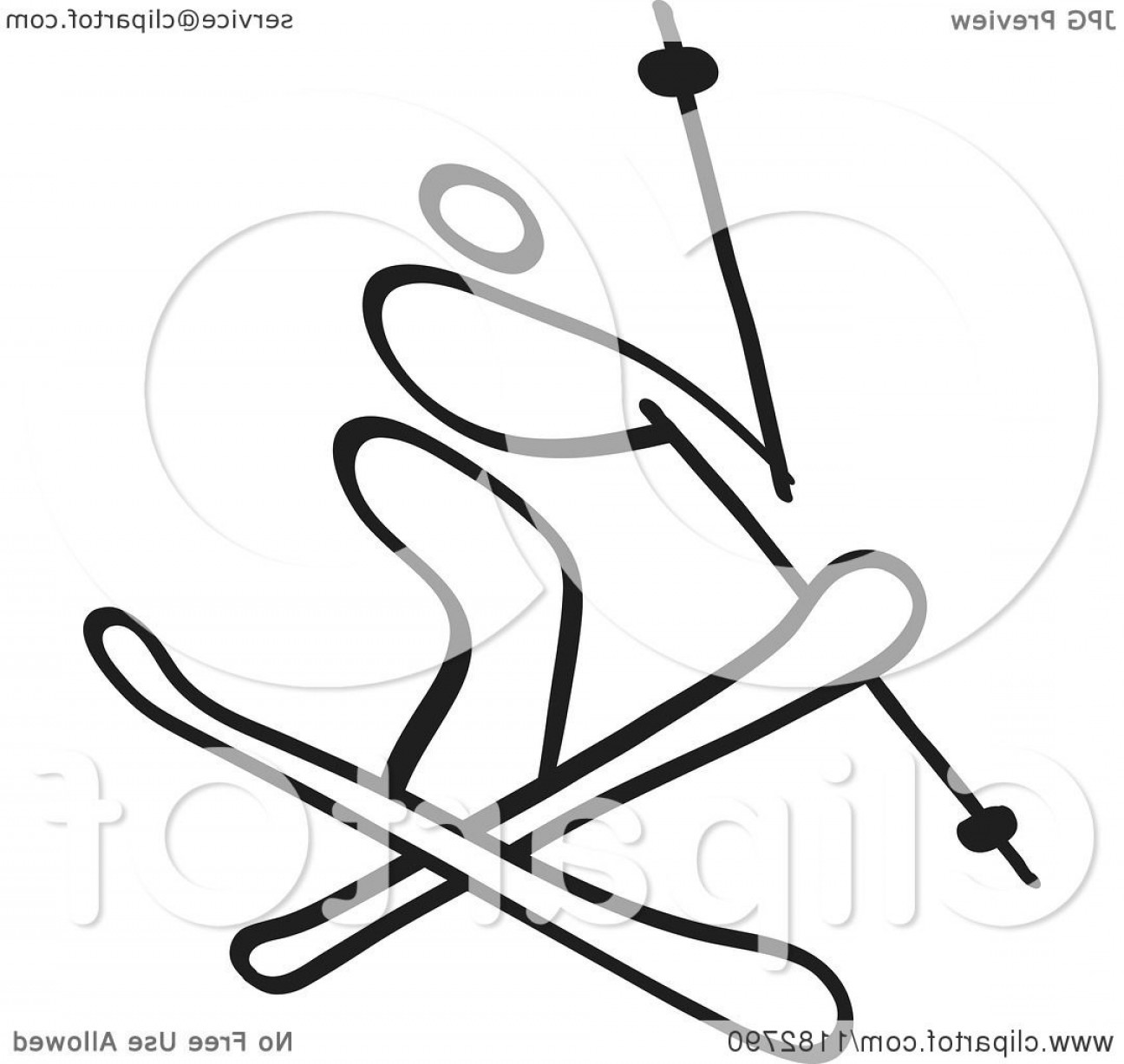1296x1228 black and white stick drawing of a freestyle skier soidergi