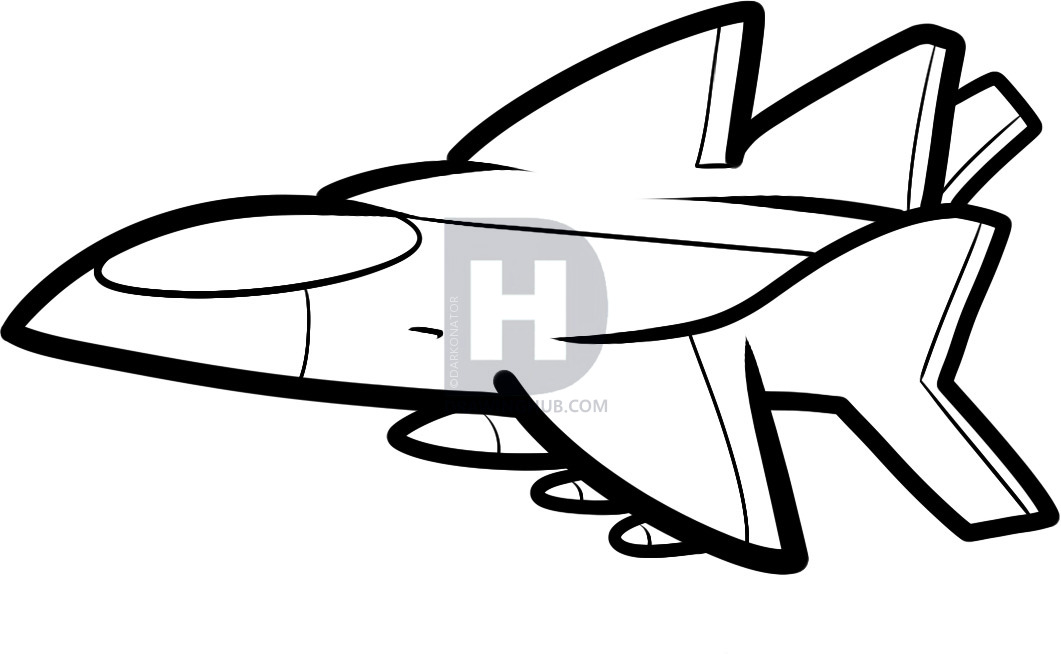 1061x654 How To Draw A Jet For Kids, Step