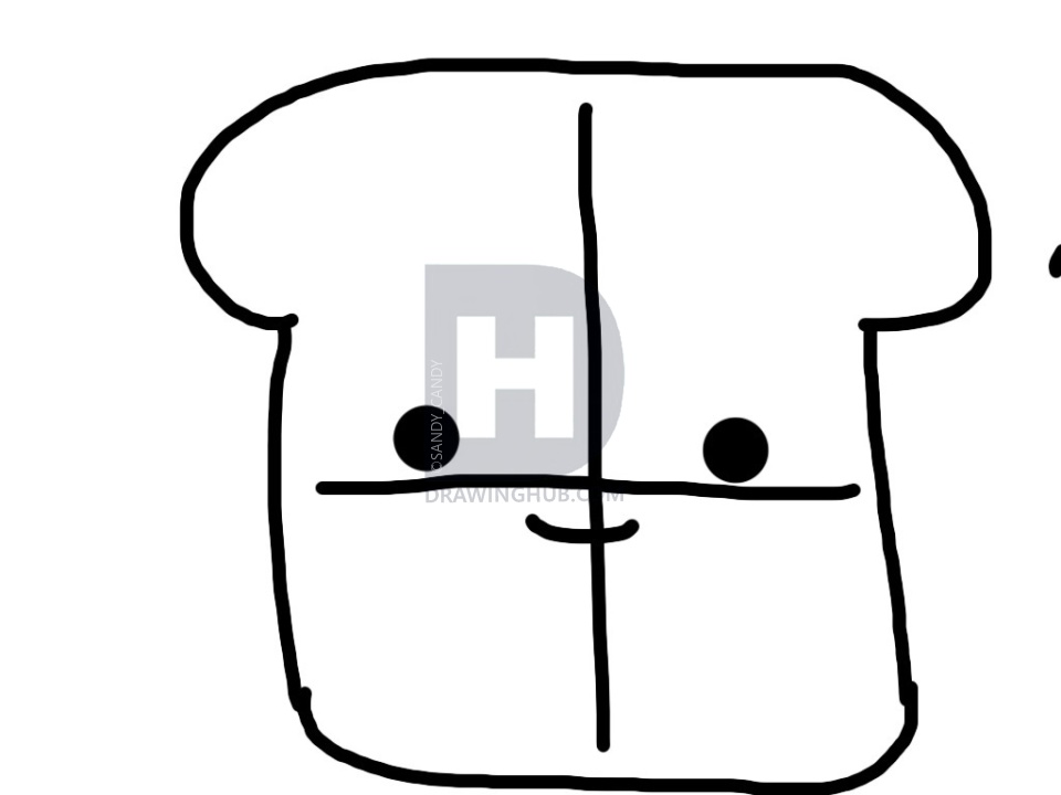 960x720 How To Draw Toast, Step